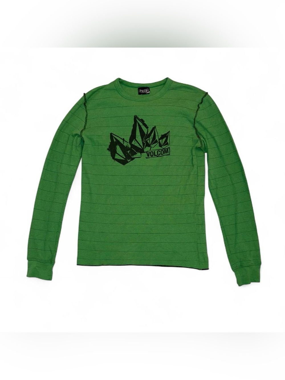 Volcom Waffle Knit Green Long-Sleeve Graphic Tee